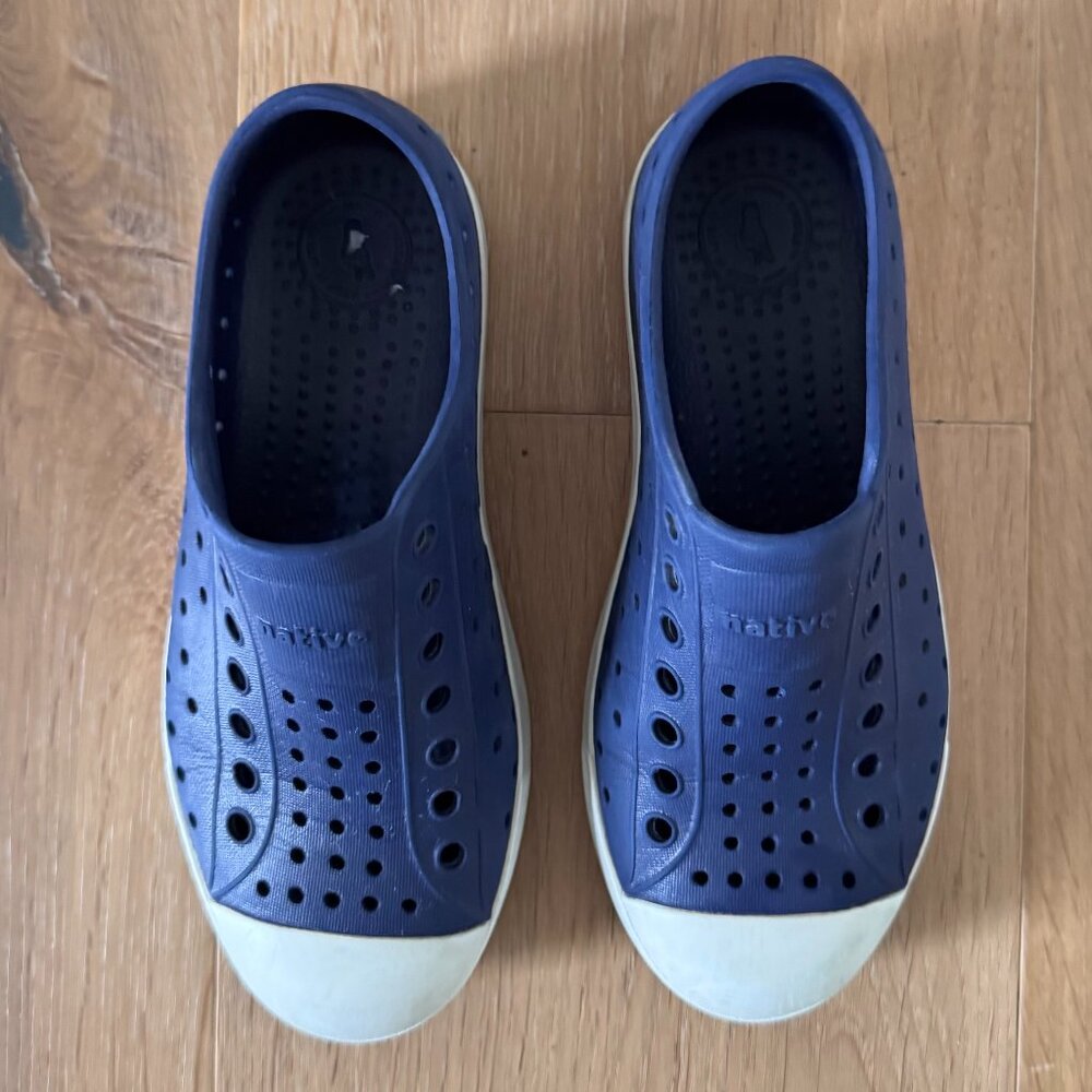Native Kids Jefferson Regatta Navy Blue Slip Ons Size C12 Kid Approved - Picture 3 of 13